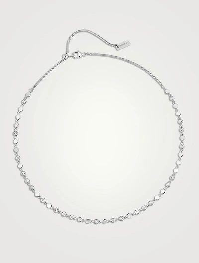Small D-Vibes 18K White Gold Necklace With Diamonds