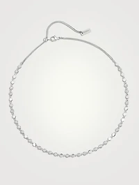 Small D-Vibes 18K White Gold Necklace With Diamonds