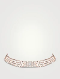 D-Vibes 18K Rose Gold Multi-Row Choker Necklace With Diamonds