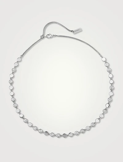MM D-Vibes 18K White Gold Necklace With Diamonds