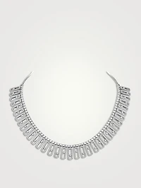 Move Iconica 18K White Gold Necklace With Pavé Diamonds