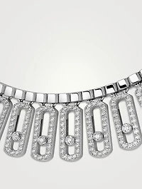 Move Iconica 18K White Gold Necklace With Pavé Diamonds
