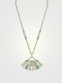 Imperial Move 18K Gold Long Necklace With Turquoise And Diamonds