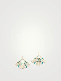 Imperial Move 18K Gold Earrings With Turquoise And Diamonds