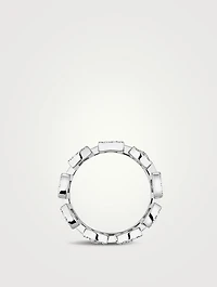Move Iconica 18K White Gold Ring With Pavé Diamonds