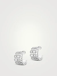 Move Iconica 18K White Gold Earrings With Pavé Diamonds