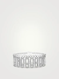 Move Iconica 18K White Gold Bracelet With Pavé Diamonds