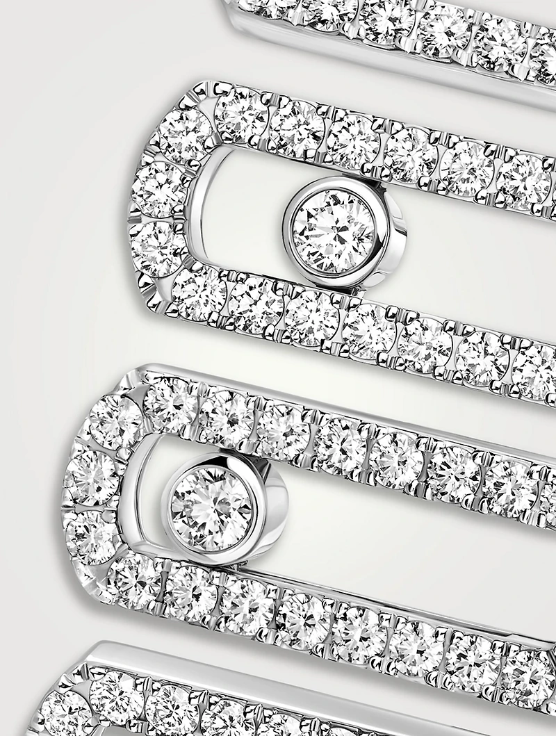 Move Iconica 18K White Gold Bracelet With Pavé Diamonds