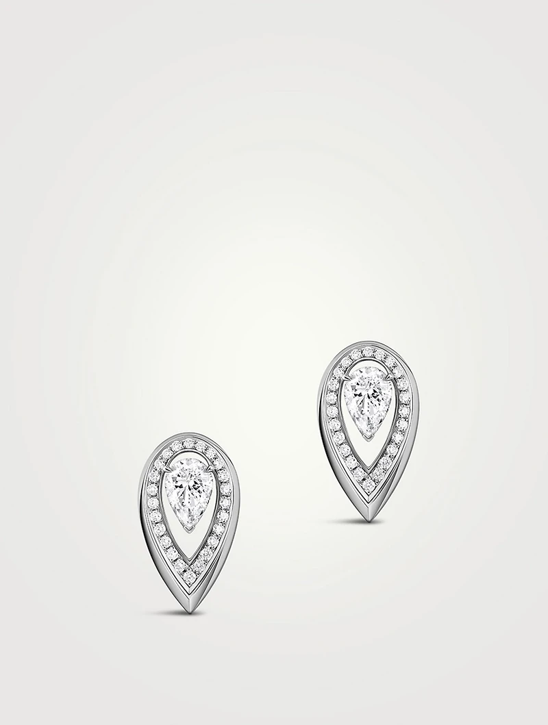 Fiery 18K White Gold Earrings With Diamonds