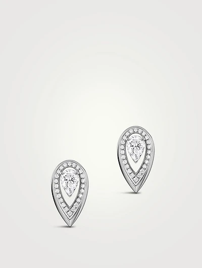Fiery 18K White Gold Earrings With Diamonds