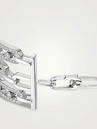Move Link 18K White Gold 3-Row Cuff Bracelet With Diamonds