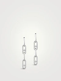 Move Link 18K White Gold Transformable Earrings With Diamonds