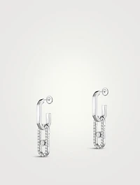 Move Link 18K White Gold Transformable Earrings With Diamonds