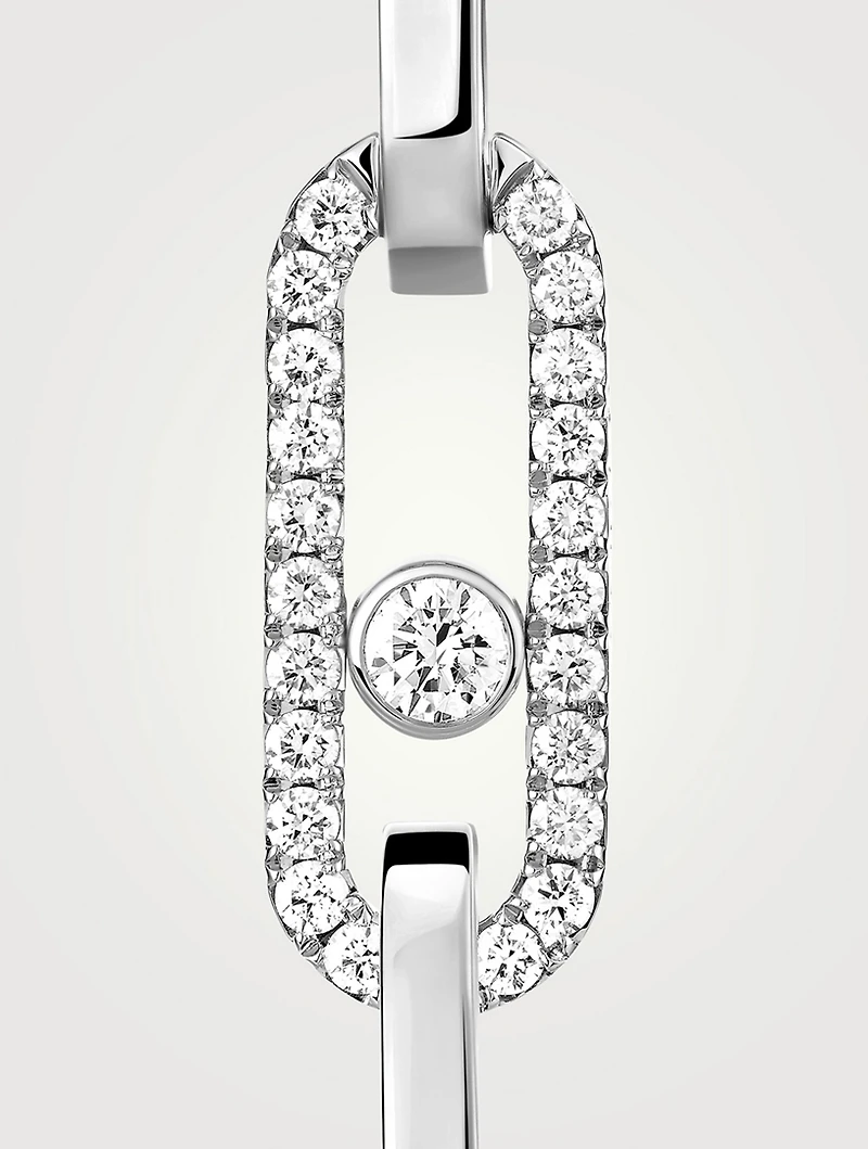 Move Link 18K White Gold Transformable Earrings With Diamonds