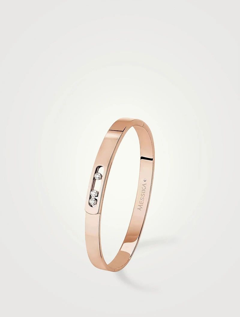 XXL Move Noa 18K Rose Gold Bangle Bracelet With Diamonds