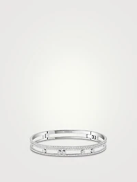 Move Romane 18K White Gold Bangle Bracelet With Pavé Diamonds