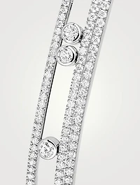 Move Romane 18K White Gold Bangle Bracelet With Pavé Diamonds
