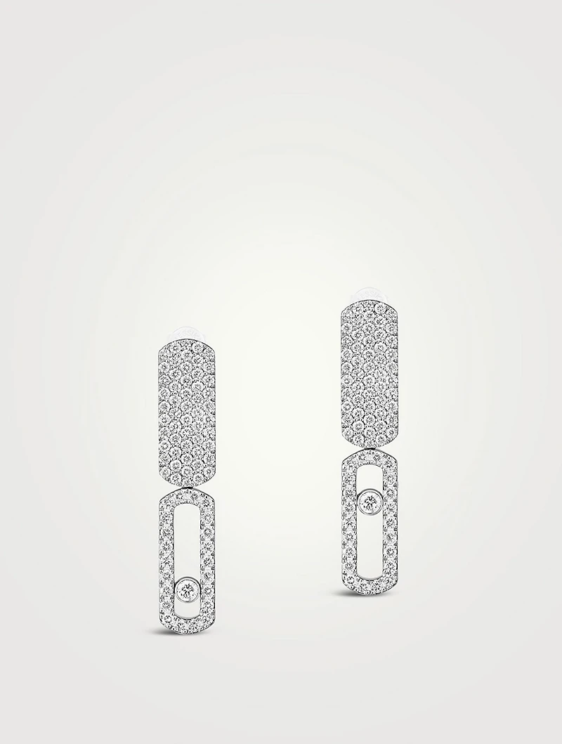 Small Imperial Move 18K Gold Earrings With Diamonds