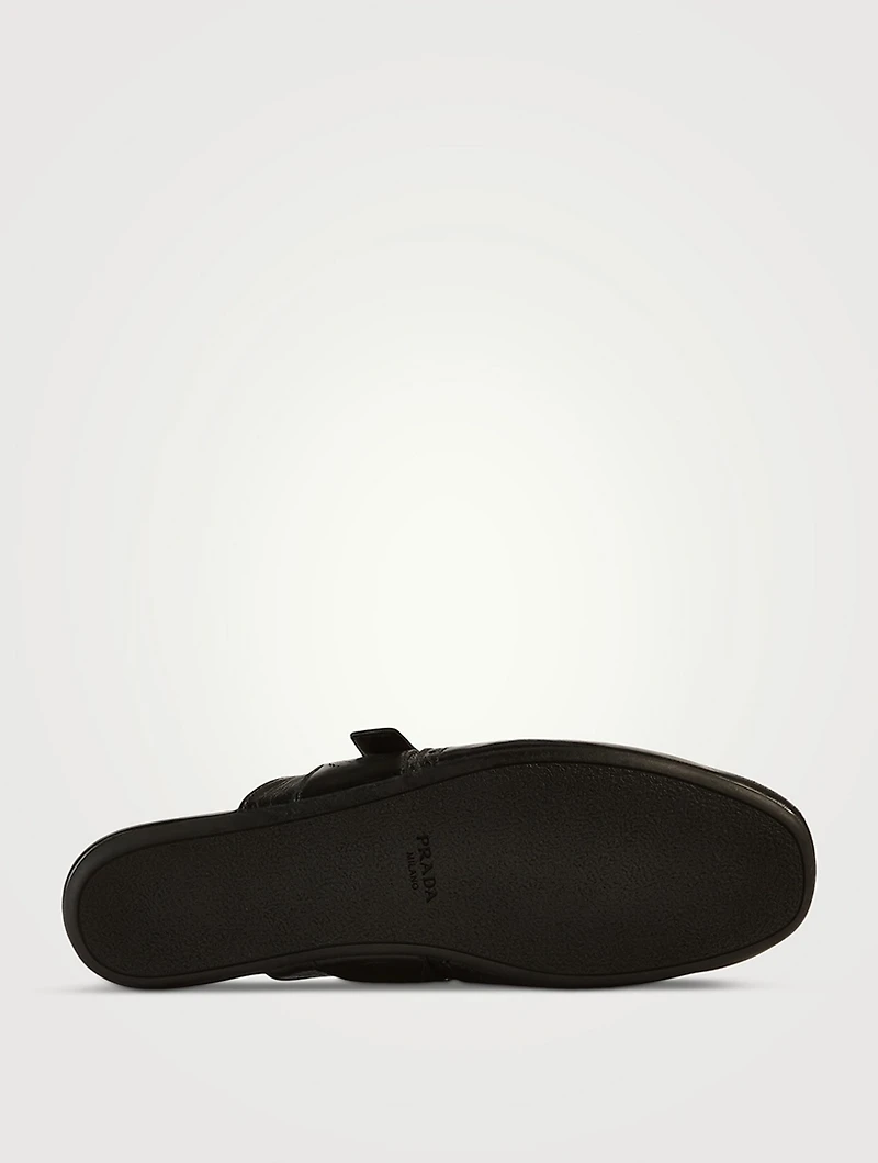Shuffle Fringed Leather Mules