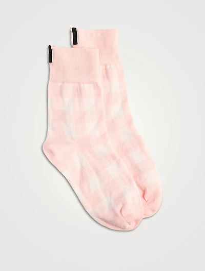 Ankle Socks In Gingham Print