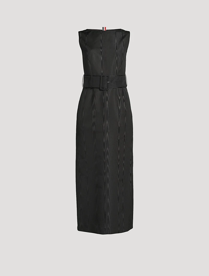 Silk Moiré Column Dress