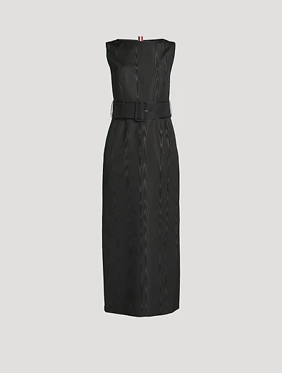 Silk Moiré Column Dress