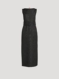 Silk Moiré Column Dress