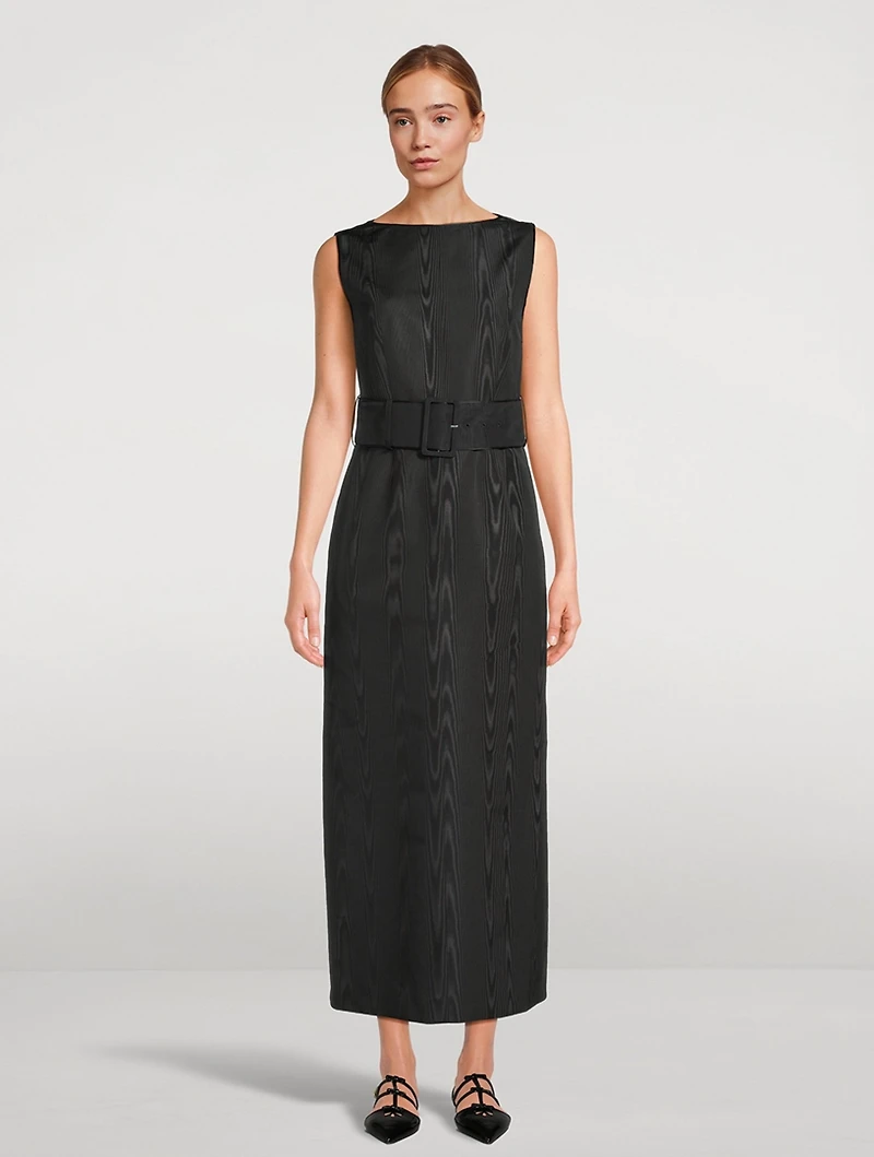 Silk Moiré Column Dress