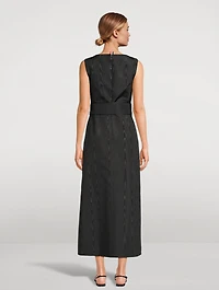 Silk Moiré Column Dress