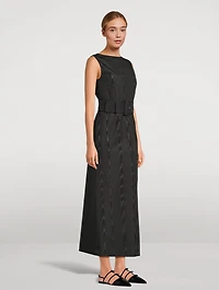 Silk Moiré Column Dress