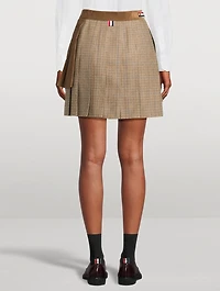 Mixed-Media Pleated Mini Skirt