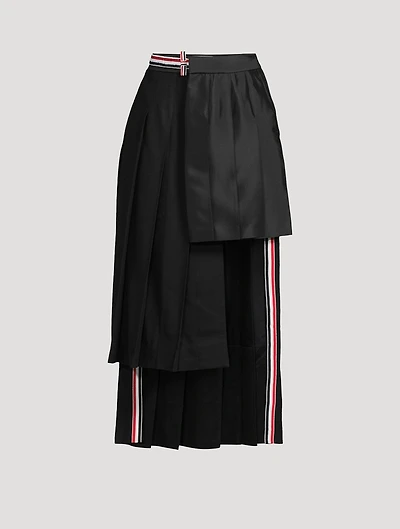 Asymmetric Cashmere Midi Skirt