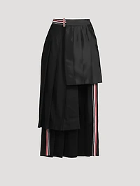 Asymmetric Cashmere Midi Skirt