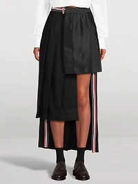 Asymmetric Cashmere Midi Skirt