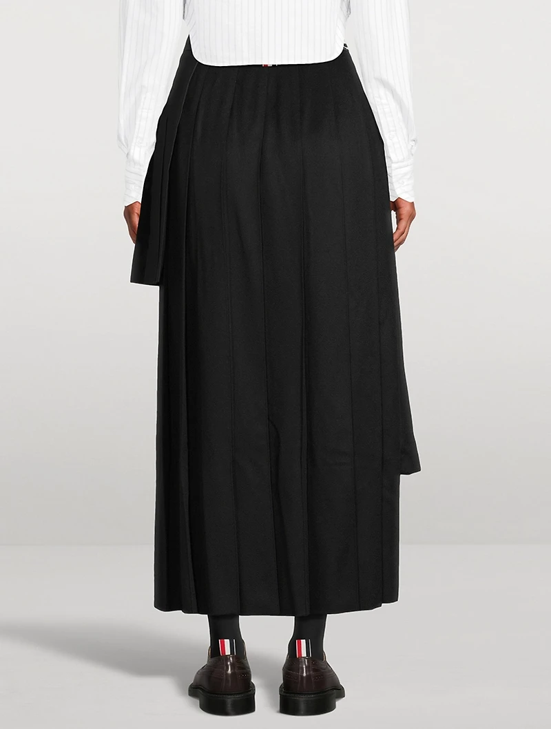 Asymmetric Cashmere Midi Skirt