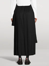Asymmetric Cashmere Midi Skirt