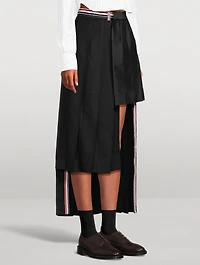 Asymmetric Cashmere Midi Skirt