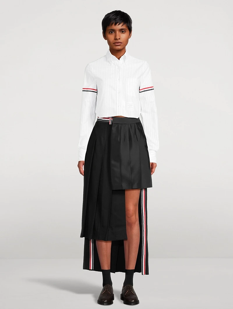 Asymmetric Cashmere Midi Skirt