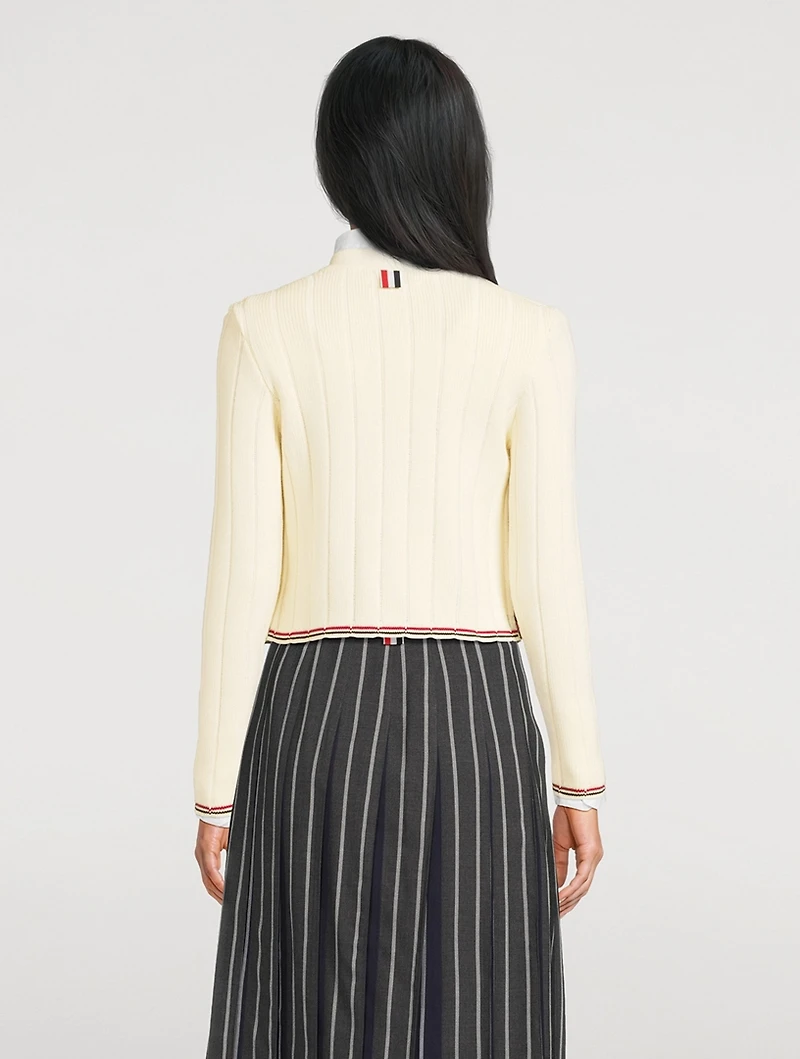 Ribbed Merino Wool Cardigan