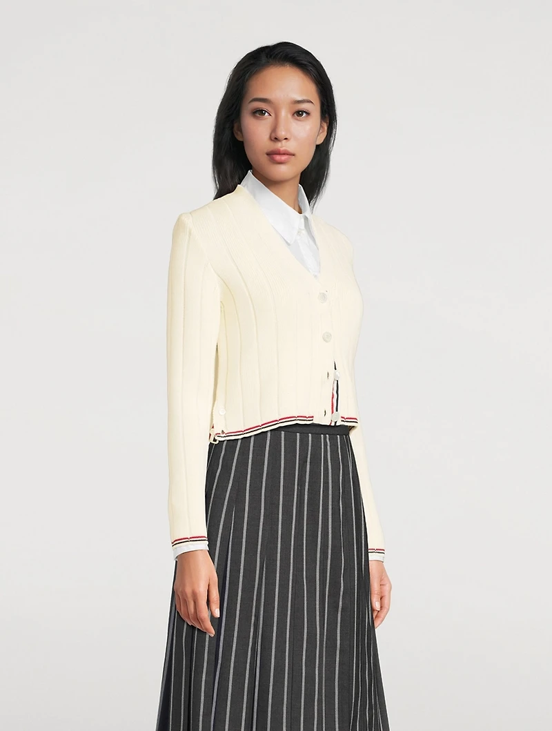 Ribbed Merino Wool Cardigan