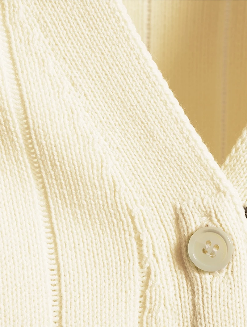 Ribbed Merino Wool Cardigan