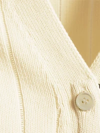 Ribbed Merino Wool Cardigan