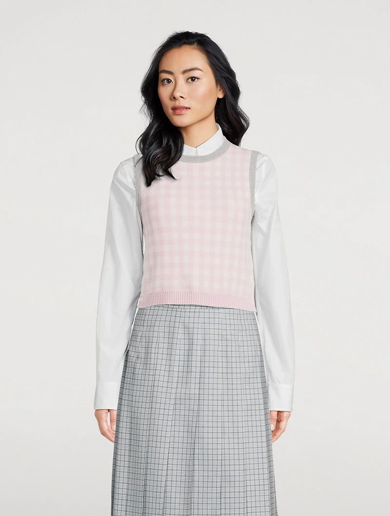 Funmix Gingham Sweater Vest