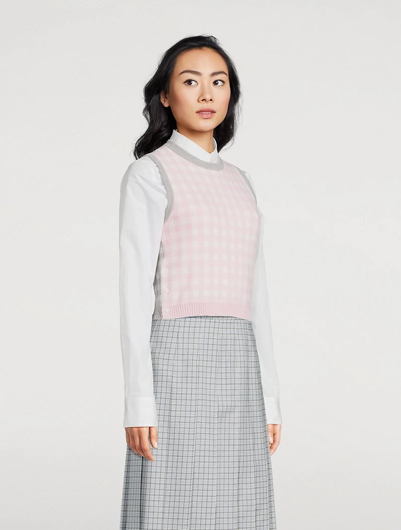 Funmix Gingham Sweater Vest