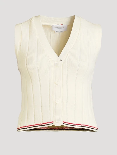 Ribbed Merino Wool Sweater Vest