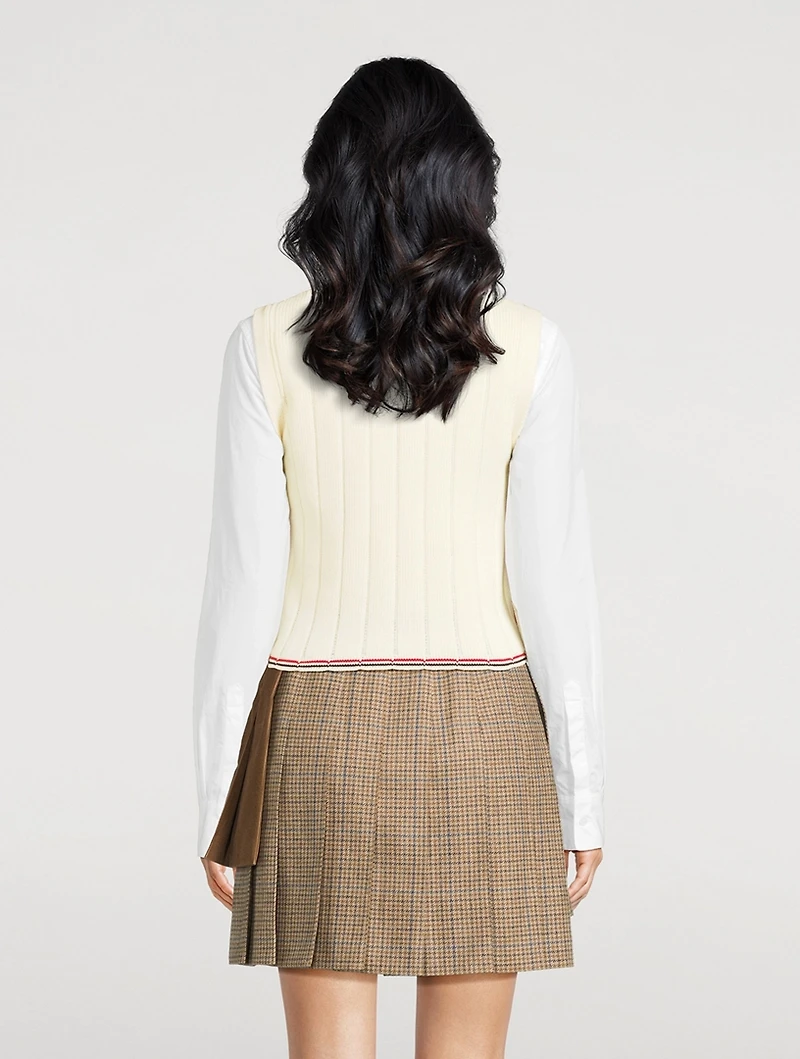 Ribbed Merino Wool Sweater Vest