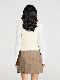 Ribbed Merino Wool Sweater Vest