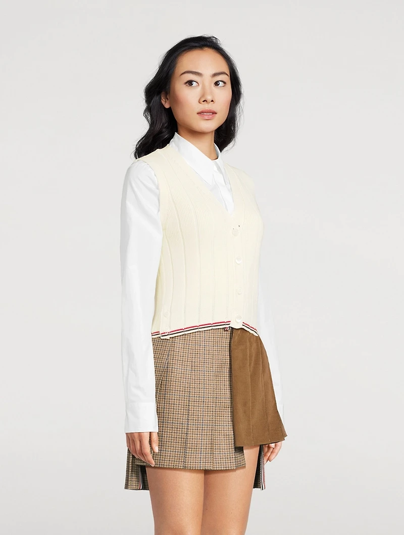 Ribbed Merino Wool Sweater Vest