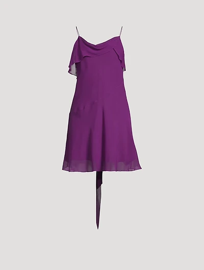 Ruffled Silk Mini Dress