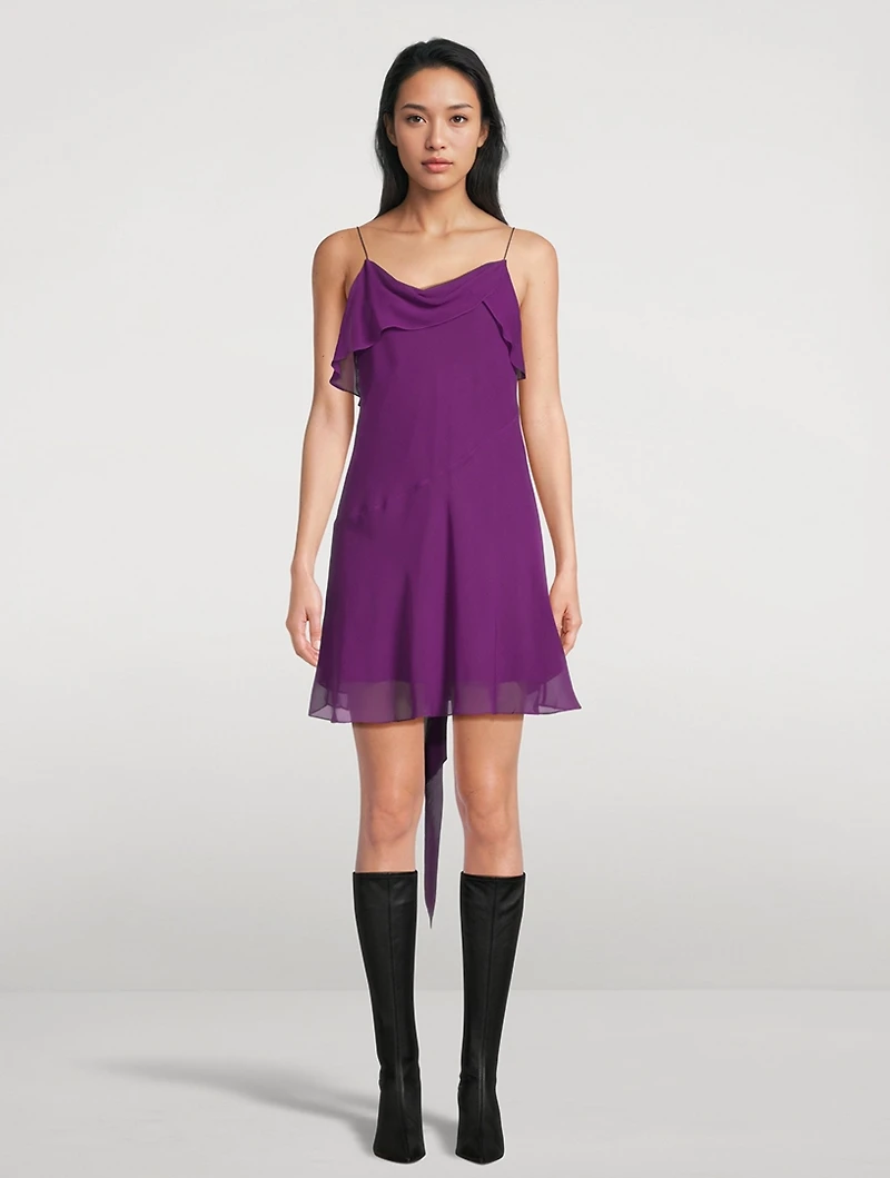 Ruffled Silk Mini Dress